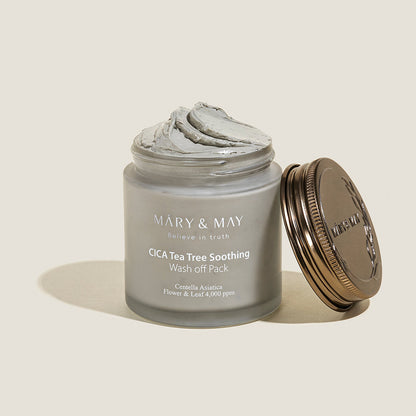 [MARY & MAY] Vegan CICA TeaTree Soothing Wash off Pack 125g - Berry Purple 
