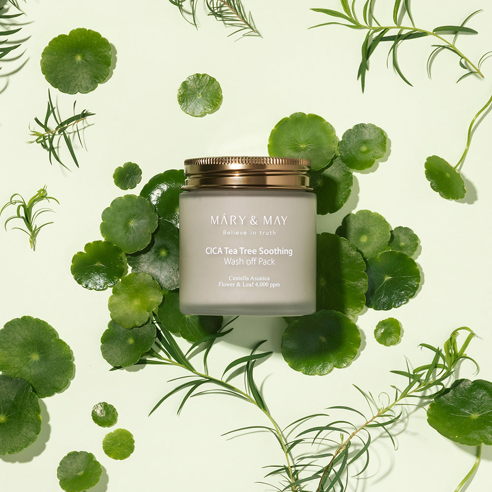 [MARY & MAY] Vegan CICA TeaTree Soothing Wash off Pack 125g - Berry Purple 