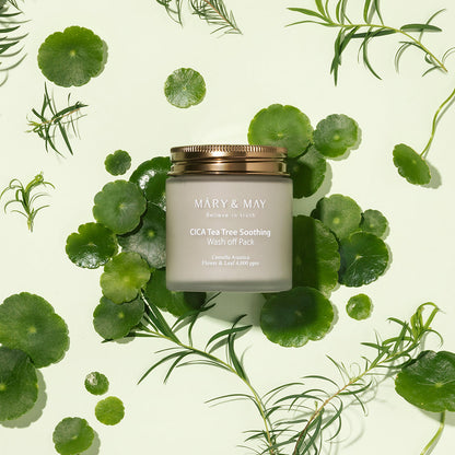 [MARY & MAY] Vegan CICA TeaTree Soothing Wash off Pack 125g - Berry Purple 