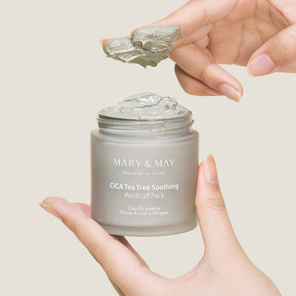 [MARY & MAY] Vegan CICA TeaTree Soothing Wash off Pack 125g - Berry Purple 