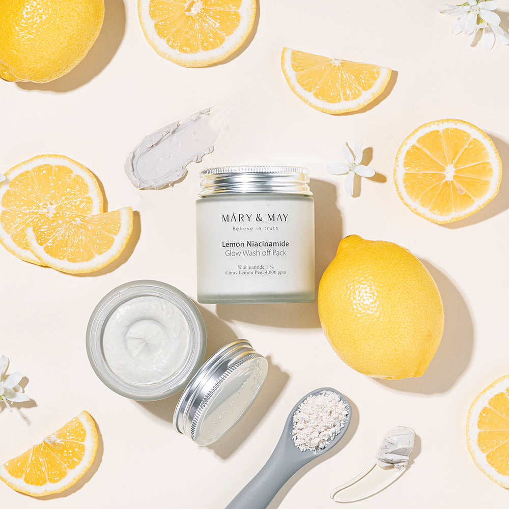 [MARY & MAY] Vegan Lemon Niacinamide Glow Wash off Pack 125g - Berry Purple 