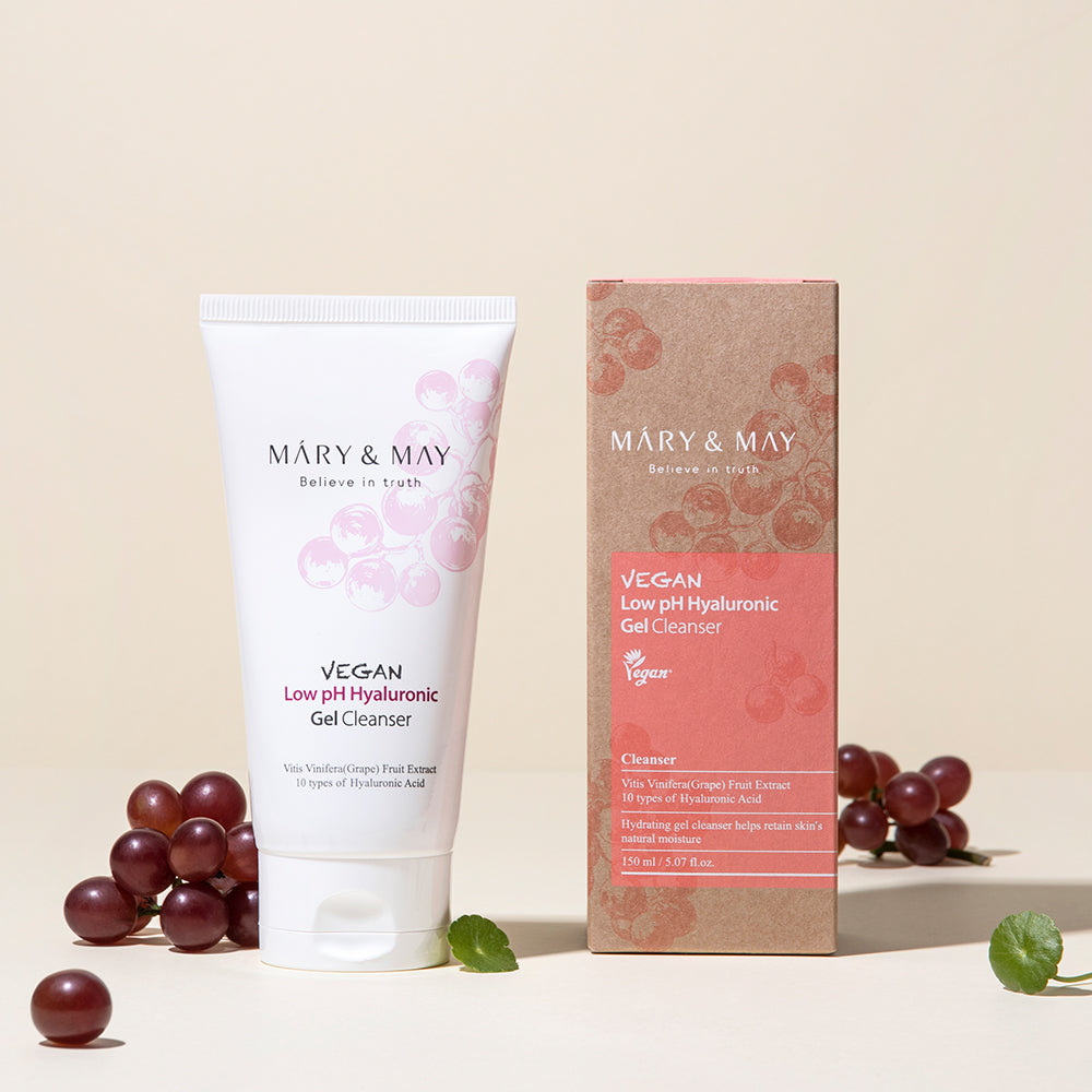 [MARY & MAY] Vegan Low pH Hyaluronic Gel Cleanser 150ml - Berry Purple 
