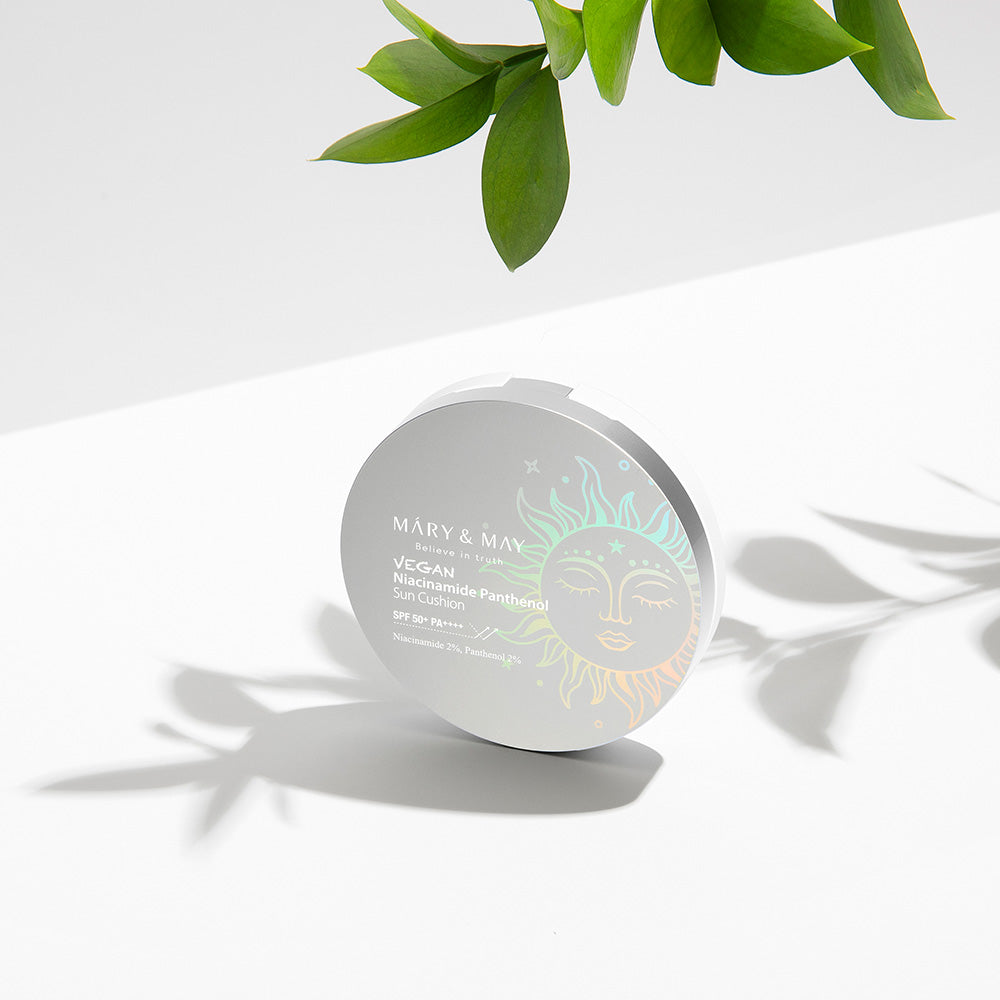 [MARY & MAY] Vegan Niacinamide Panthenol Sun Cushion SPF50+ PA++++ 25g - Berry Purple 
