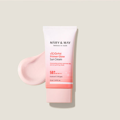 [MARY & MAY] Vegan Primer Glow Sun Cream SPF50+ PA++++ 50ml - Berry Purple 
