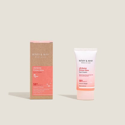 [MARY & MAY] Vegan Primer Glow Sun Cream SPF50+ PA++++ 50ml - Berry Purple 