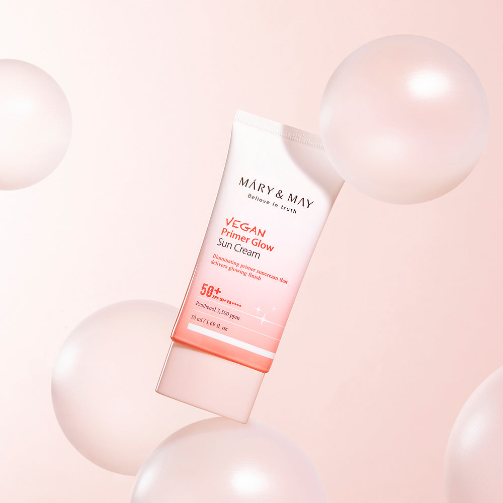 [MARY & MAY] Vegan Primer Glow Sun Cream SPF50+ PA++++ 50ml - Berry Purple 