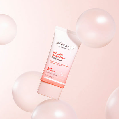 [MARY & MAY] Vegan Primer Glow Sun Cream SPF50+ PA++++ 50ml - Berry Purple 