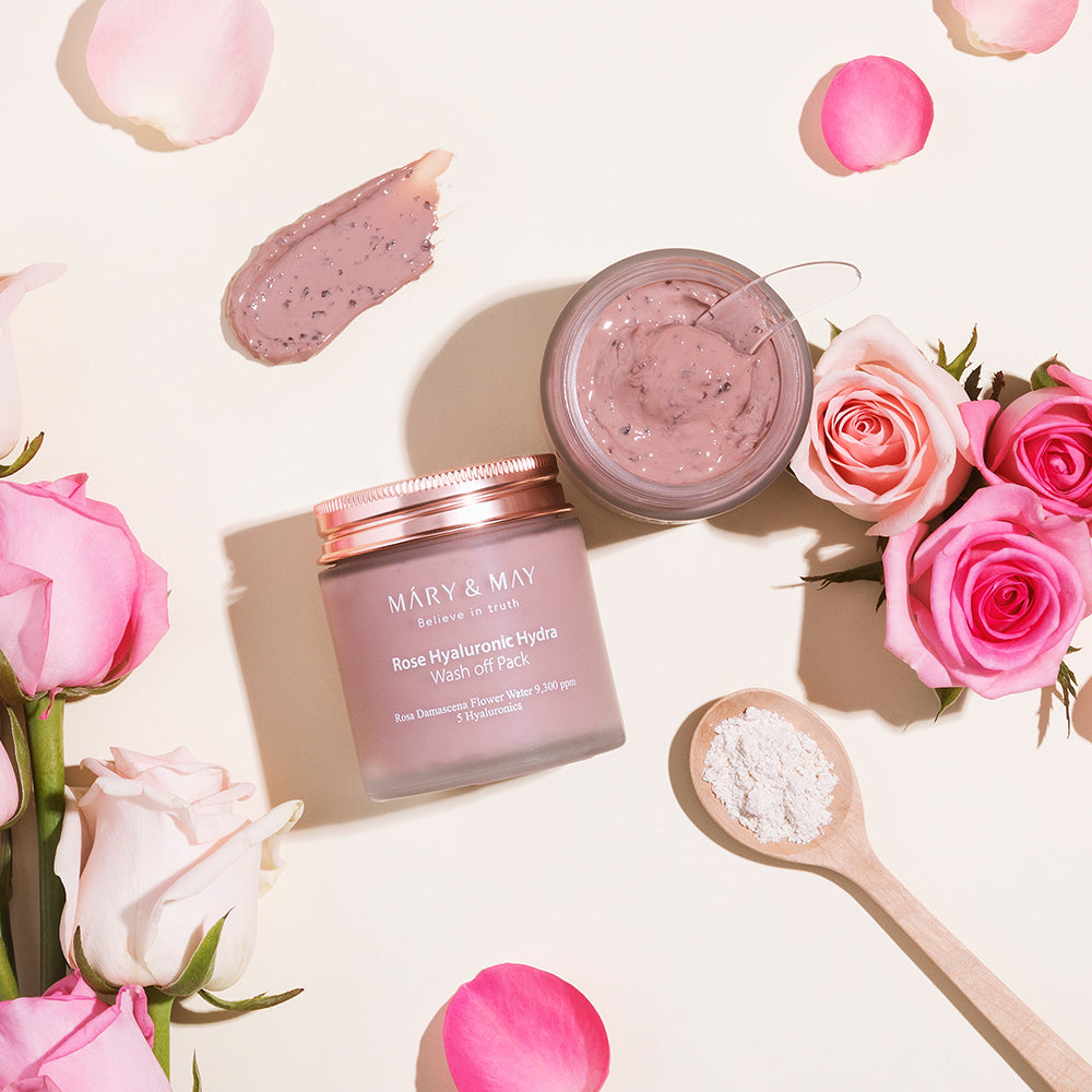 [MARY & MAY] Vegan Rose Hyaluronic Hydra Wash off Pack 125g - Berry Purple 