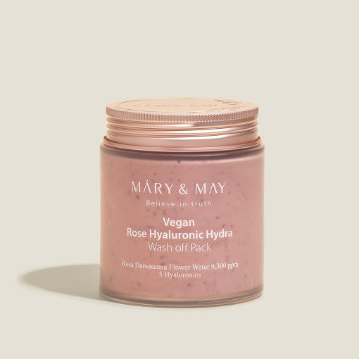 [MARY & MAY] Vegan Rose Hyaluronic Hydra Wash off Pack 300g - Berry Purple 