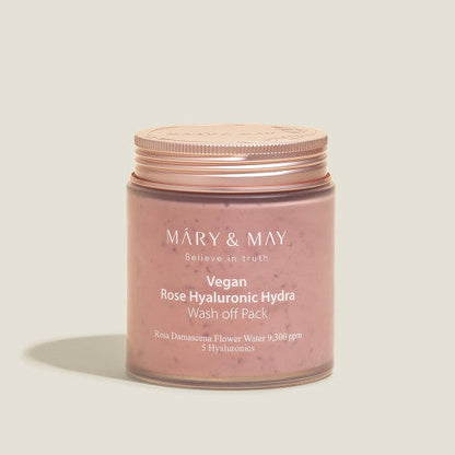 [MARY & MAY] Vegan Rose Hyaluronic Hydra Wash off Pack 300g - Berry Purple 