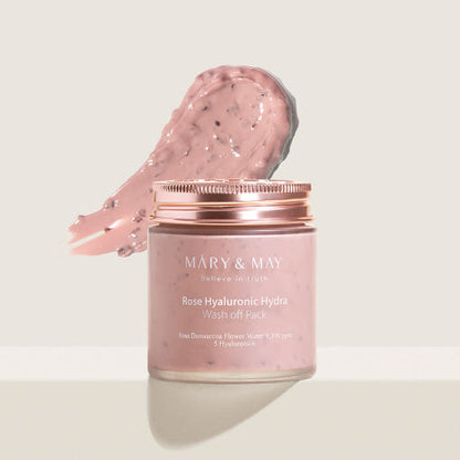 [MARY & MAY] Vegan Rose Hyaluronic Hydra Wash off Pack 300g - Berry Purple 