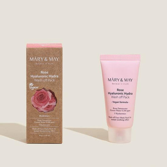 [MARY & MAY] Vegan Rose Hyaluronic Hydra Wash off Pack 30g - Berry Purple 