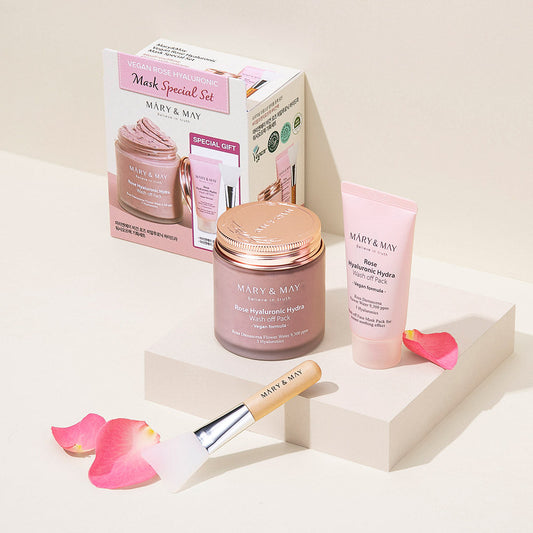 [MARY & MAY] Vegan Rose Hyaluronic Mask Special Set (125g+30g) - Berry Purple 