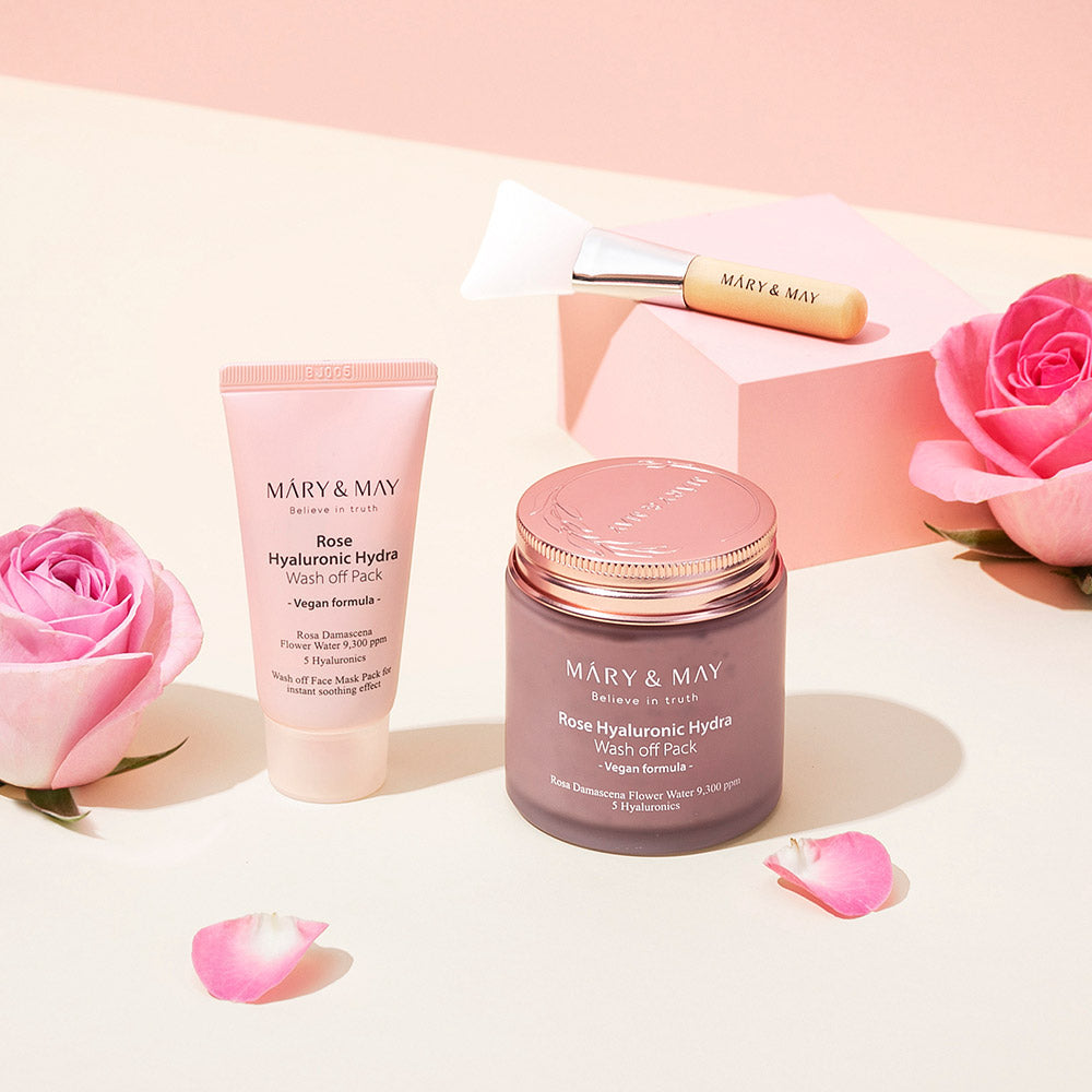 [MARY & MAY] Vegan Rose Hyaluronic Mask Special Set (125g+30g) - Berry Purple 