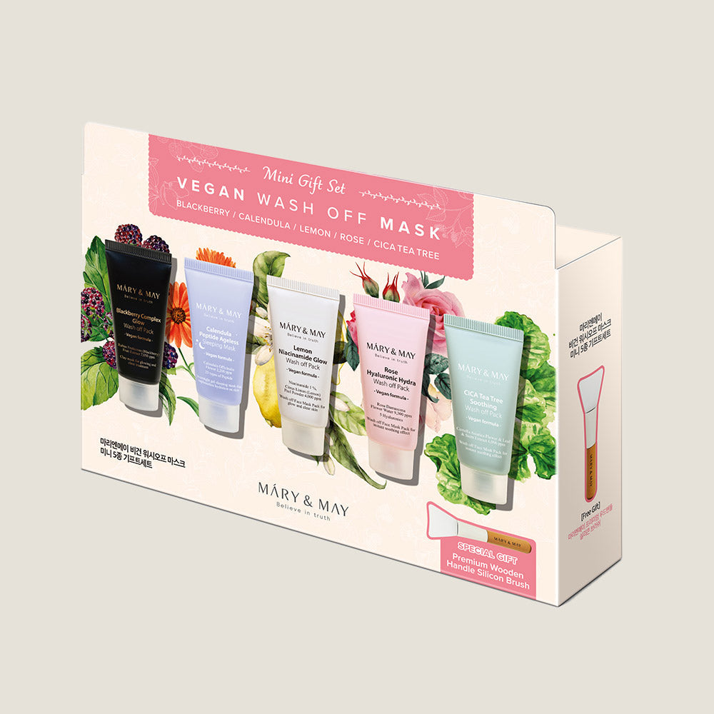 [MARY & MAY] Vegan Wash Off Mask Mini Gift Set (30g x 5) - Berry Purple 