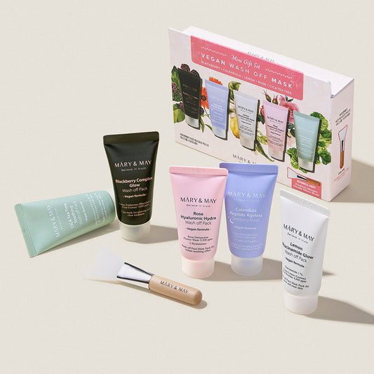 [MARY & MAY] Vegan Wash Off Mask Mini Gift Set (30g x 5) - Berry Purple 