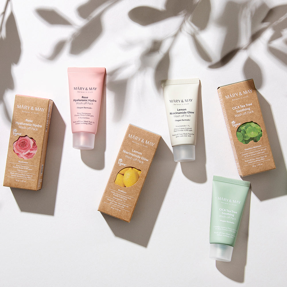 [MARY & MAY] Vegan Wash Off Mask Mini Gift Set (30g x 5) - Berry Purple 