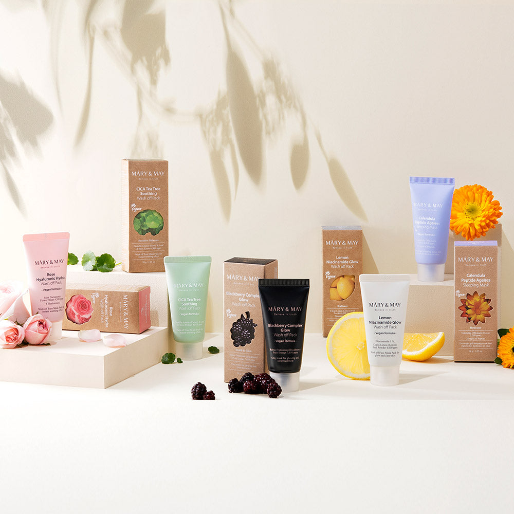 [MARY & MAY] Vegan Wash Off Mask Mini Gift Set (30g x 5) - Berry Purple 