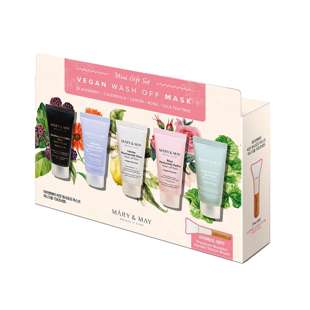 [MARY & MAY] Vegan Wash Off Mask Mini Gift Set (30g x 5) - Berry Purple 