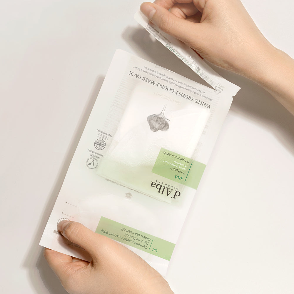 d'Alba White Truffle Double Mask Pack [Calming/Hydrating] 34.5g X 20ea - Berry Purple 