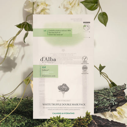 d'Alba White Truffle Double Mask Pack [Calming/Hydrating] 34.5g X 20ea - Berry Purple 
