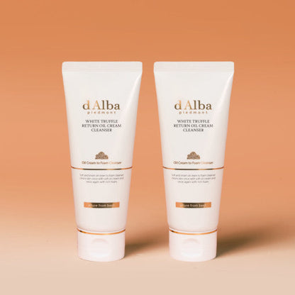d'Alba White Truffle Return Oil Cream Cleanser (Tube) 100ml X 2ea - Berry Purple 