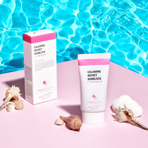 K-SECRET Calamine Secret Sunblock With Pink Tone-Up (SPF50+ PA++++) 50ml - Berry Purple 
