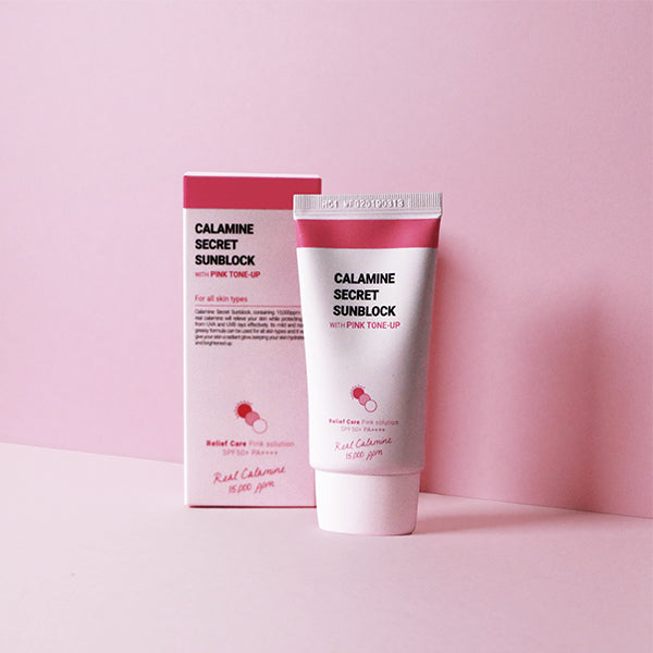 K-SECRET Calamine Secret Sunblock With Pink Tone-Up (SPF50+ PA++++) 50ml - Berry Purple 