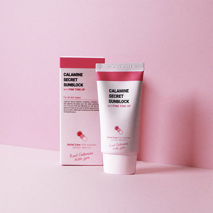 K-SECRET Calamine Secret Sunblock With Pink Tone-Up (SPF50+ PA++++) 50ml - Berry Purple 