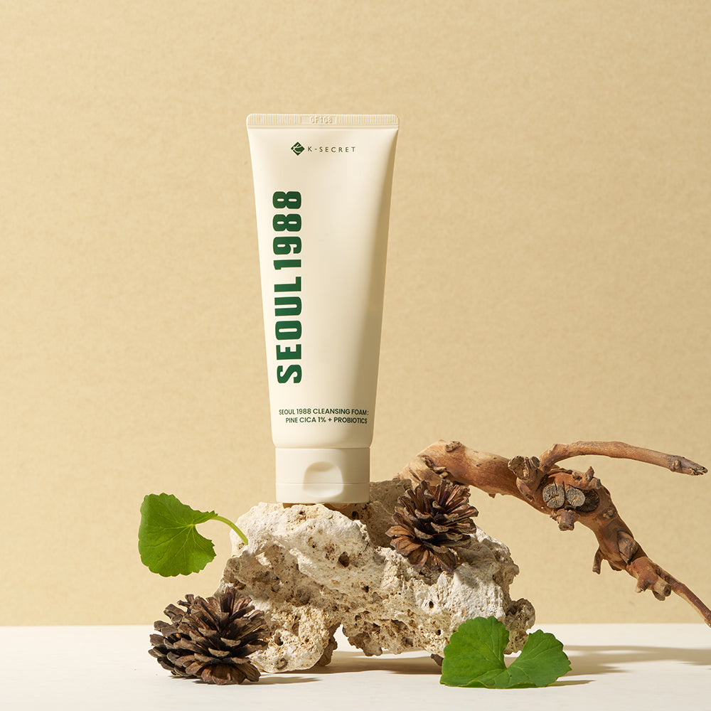 K-SECRET SEOUL 1988 Cleansing Foam : Pine Cica 1% + Probiotics 150ml - Berry Purple 