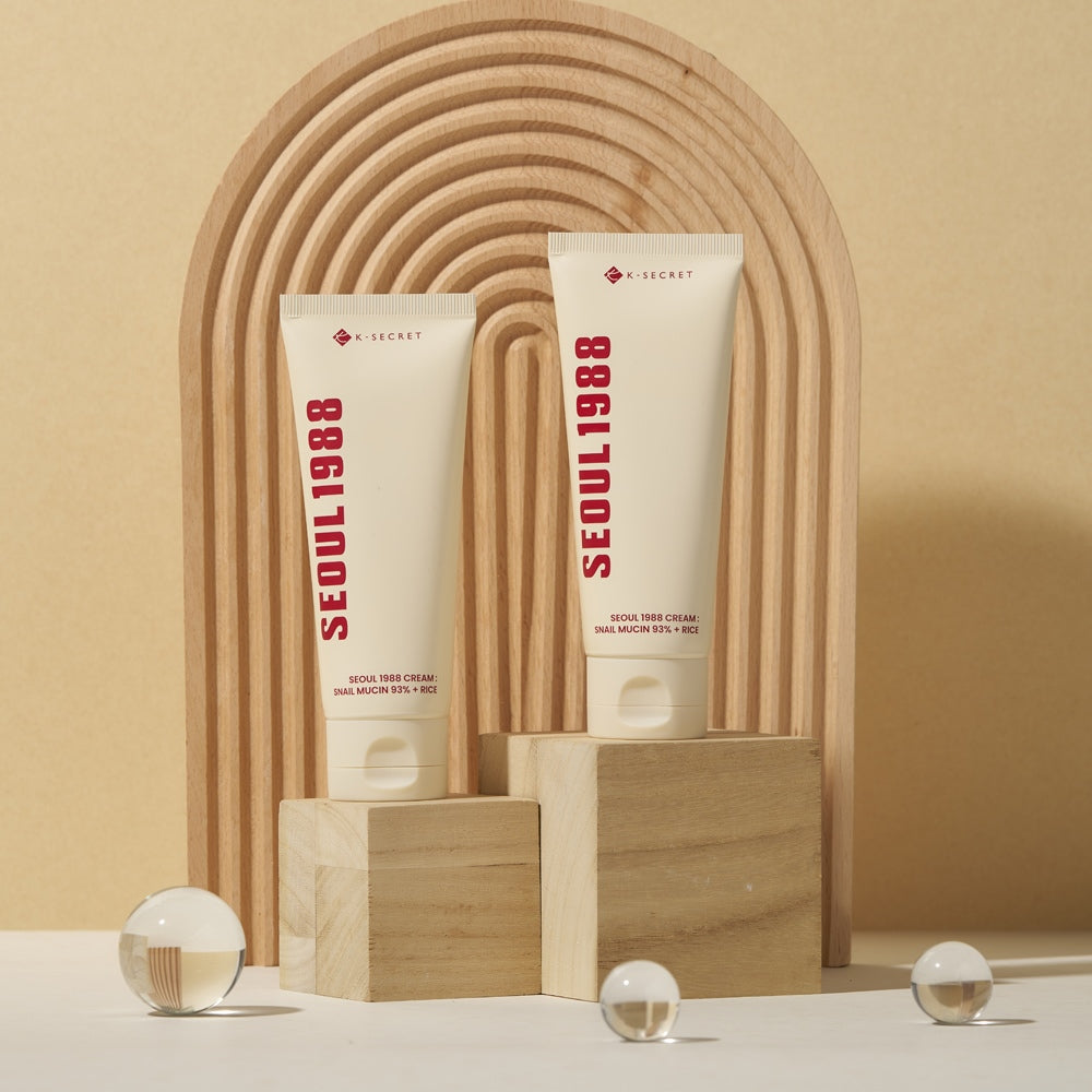 K-SECRET SEOUL 1988 Cream : Snail Mucin 93% + Rice 100ml - Berry Purple 
